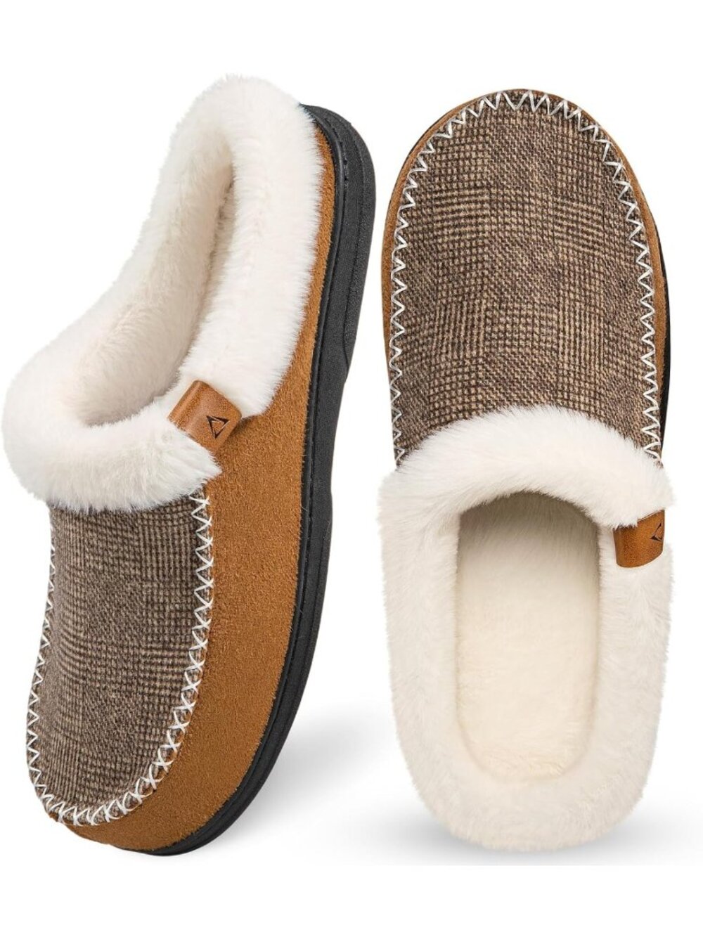Cozy Men's Slip-On Moccasin Slippers with Memory Foam - Warm Indoor House Shoes